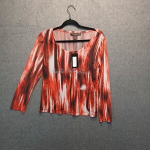 NWT Pleats Collection M sheer top rhinestoned long sleeve mesh y2k urban